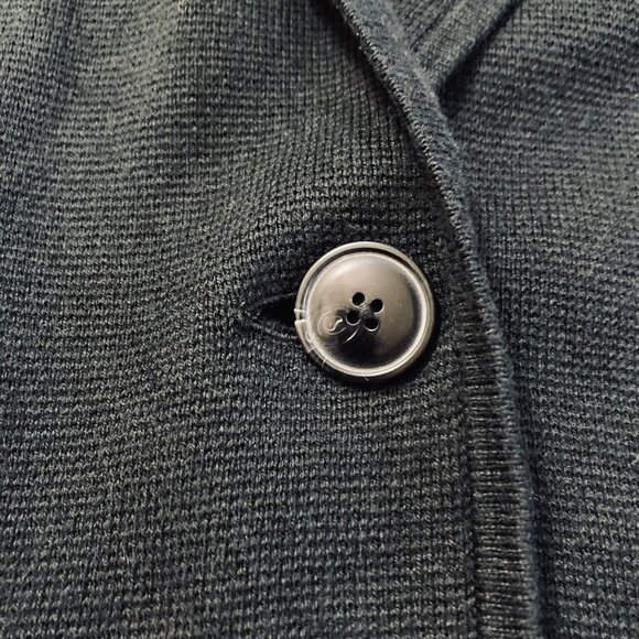 J. Crew Women's Soft Blazer Jacket, Black Cotton Knit Deep Pockets, size Medium - Picture 5 of 10